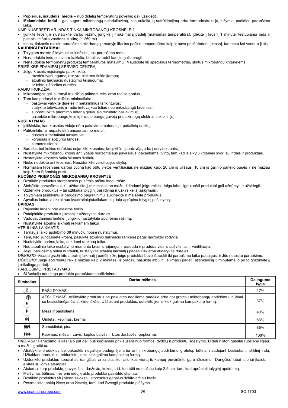 Scarlett SC-1703 User Manual | Page 25 / 34