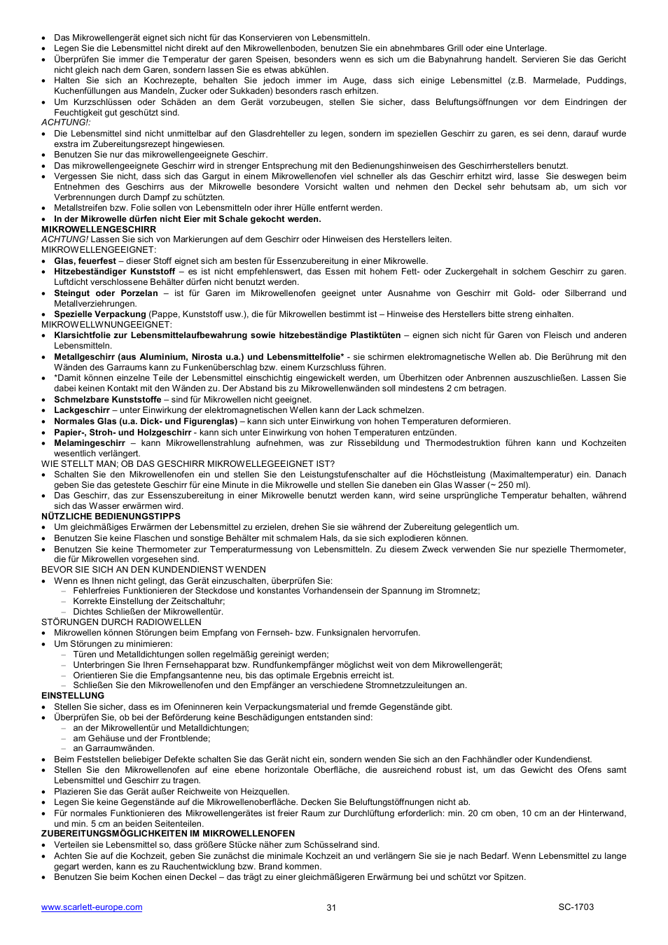 Scarlett SC-1703 User Manual | Page 31 / 34
