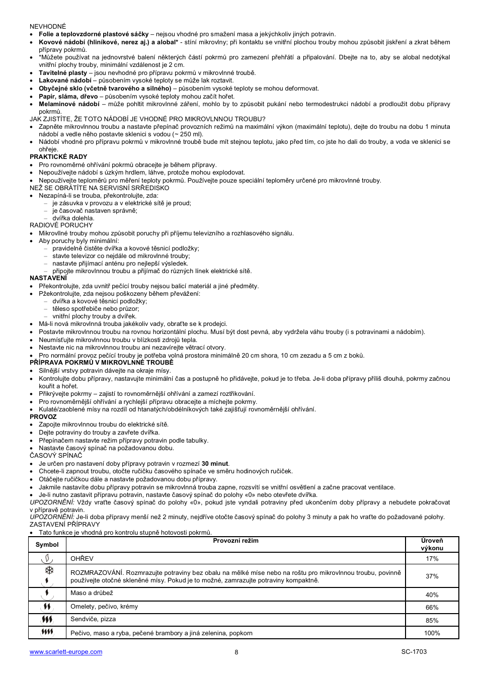 Scarlett SC-1703 User Manual | Page 8 / 34