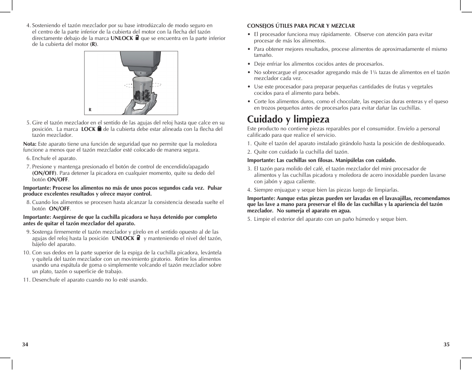 Cuidado y limpieza | Black & Decker CG800 User Manual | Page 18 / 21