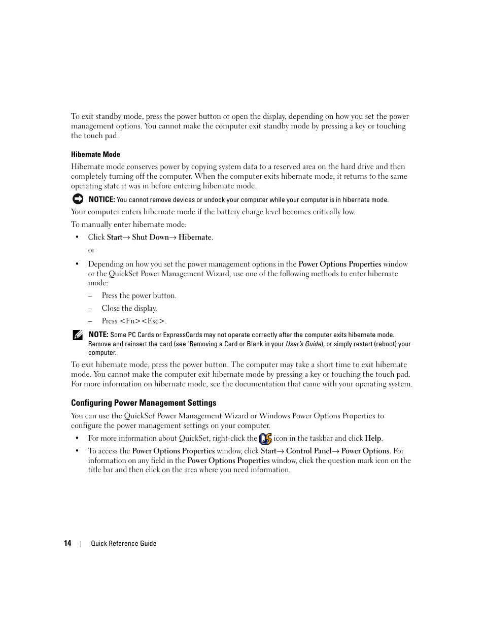 Configuring power management settings | Dell Latitude 120L User Manual | Page 14 / 96