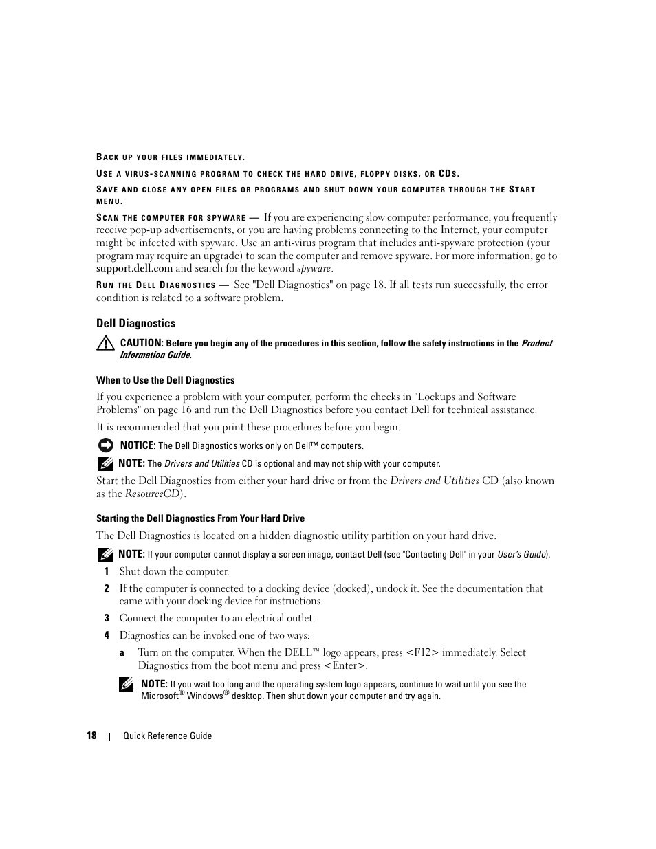 Dell diagnostics | Dell Latitude 120L User Manual | Page 18 / 96