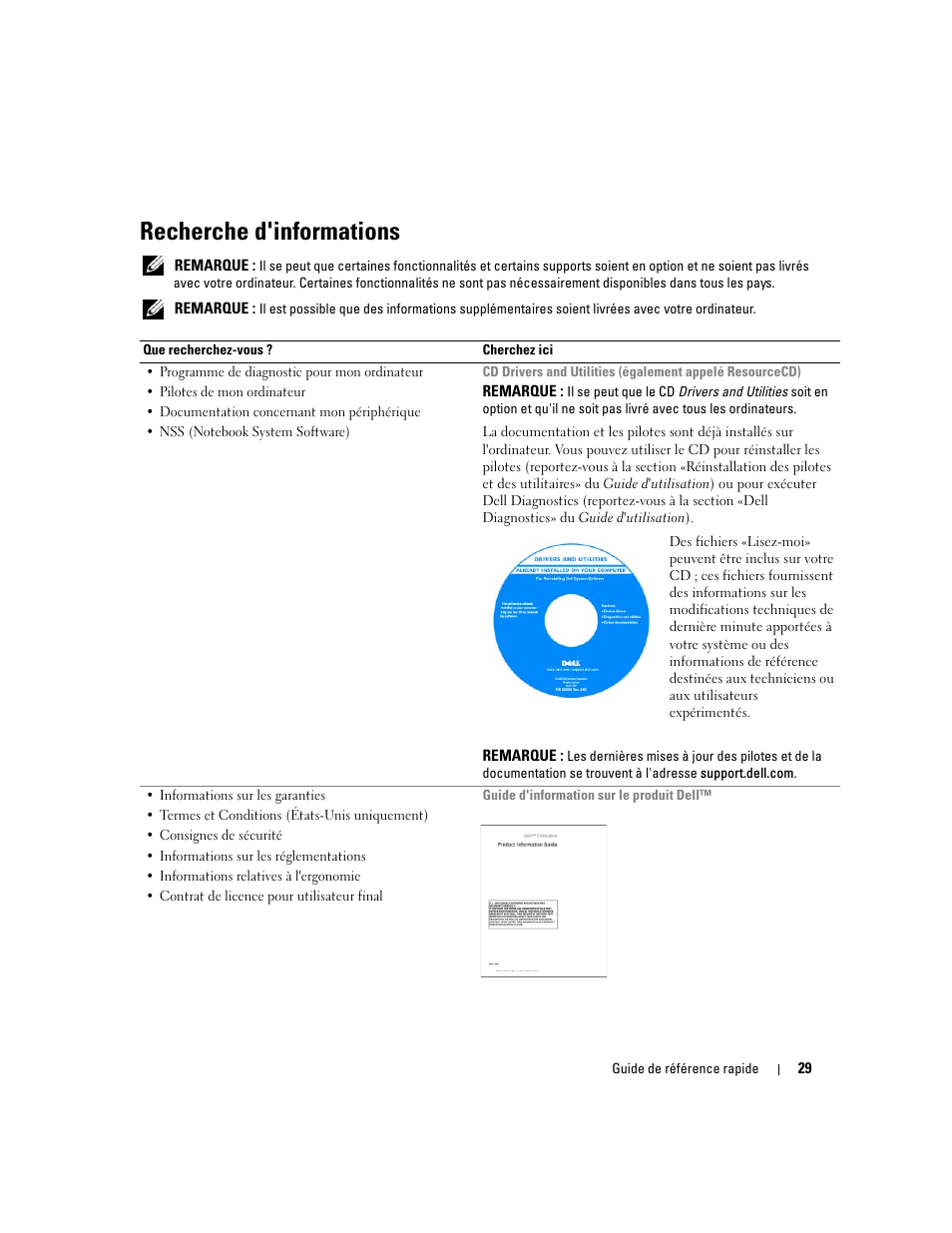 Recherche d'informations | Dell Latitude 120L User Manual | Page 29 / 96