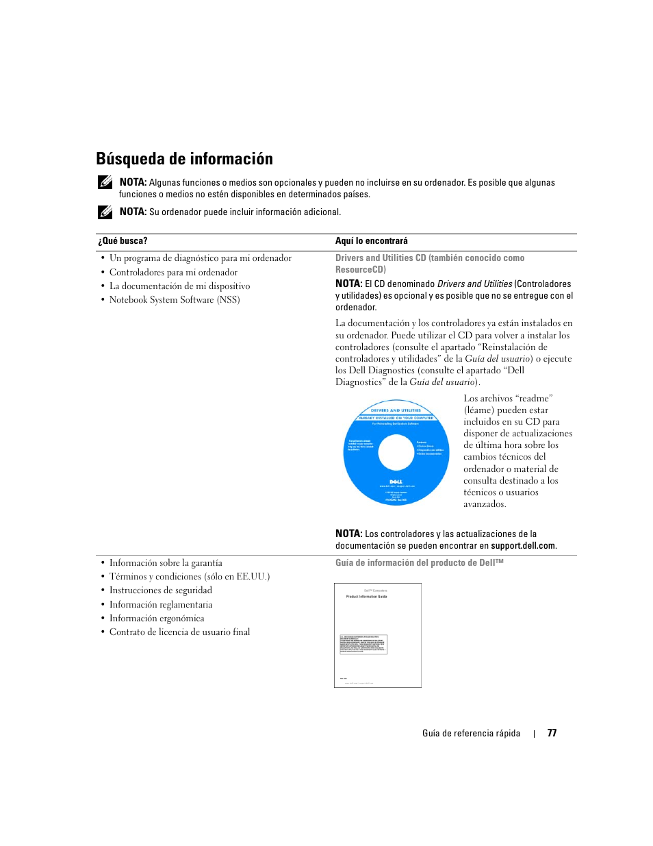 Búsqueda de información | Dell Latitude 120L User Manual | Page 77 / 96