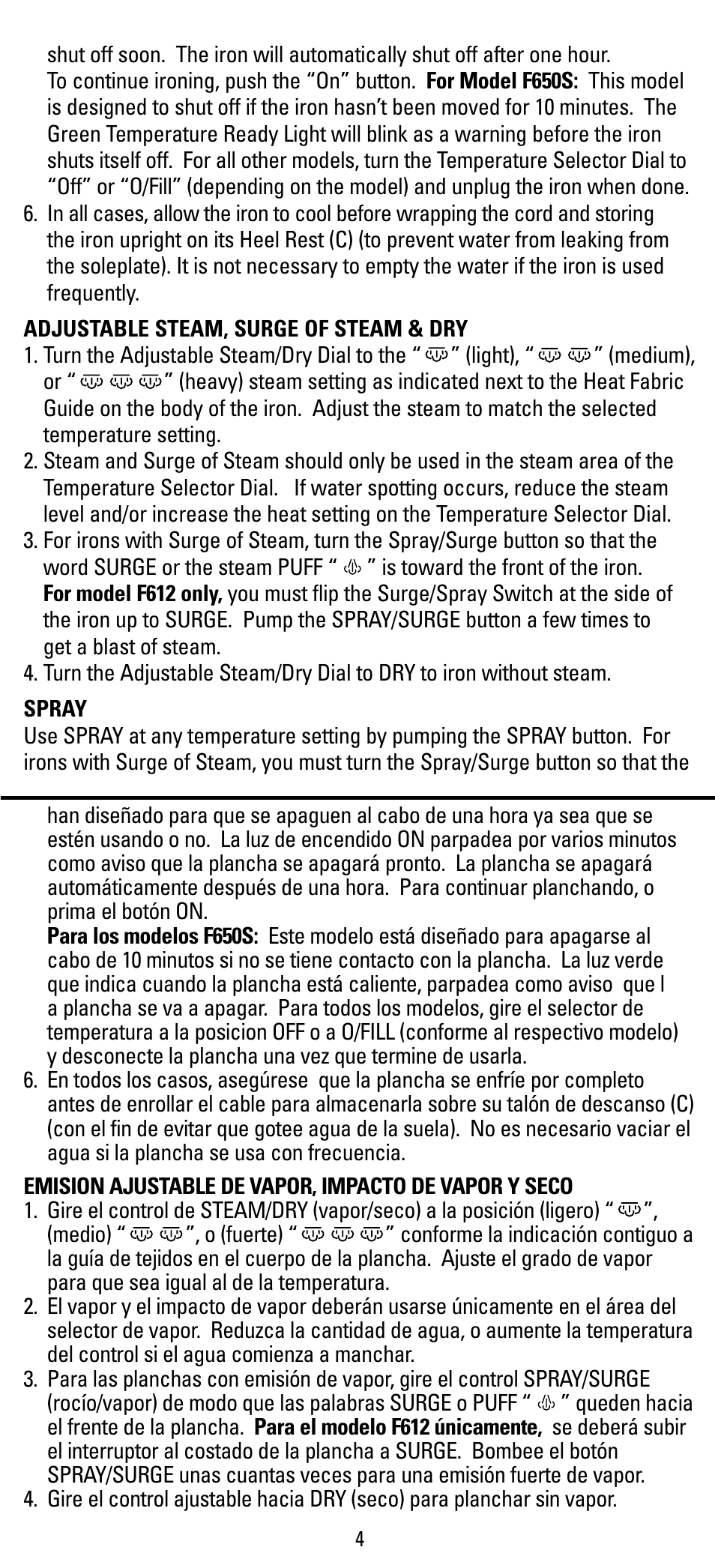 Black & Decker F550S User Manual | Page 4 / 12