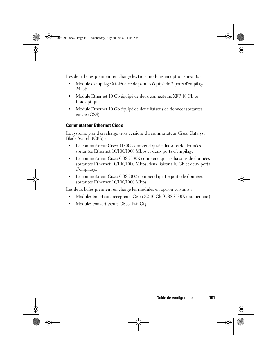 Commutateur ethernet cisco | Dell PowerEdge M805 User Manual | Page 103 / 232