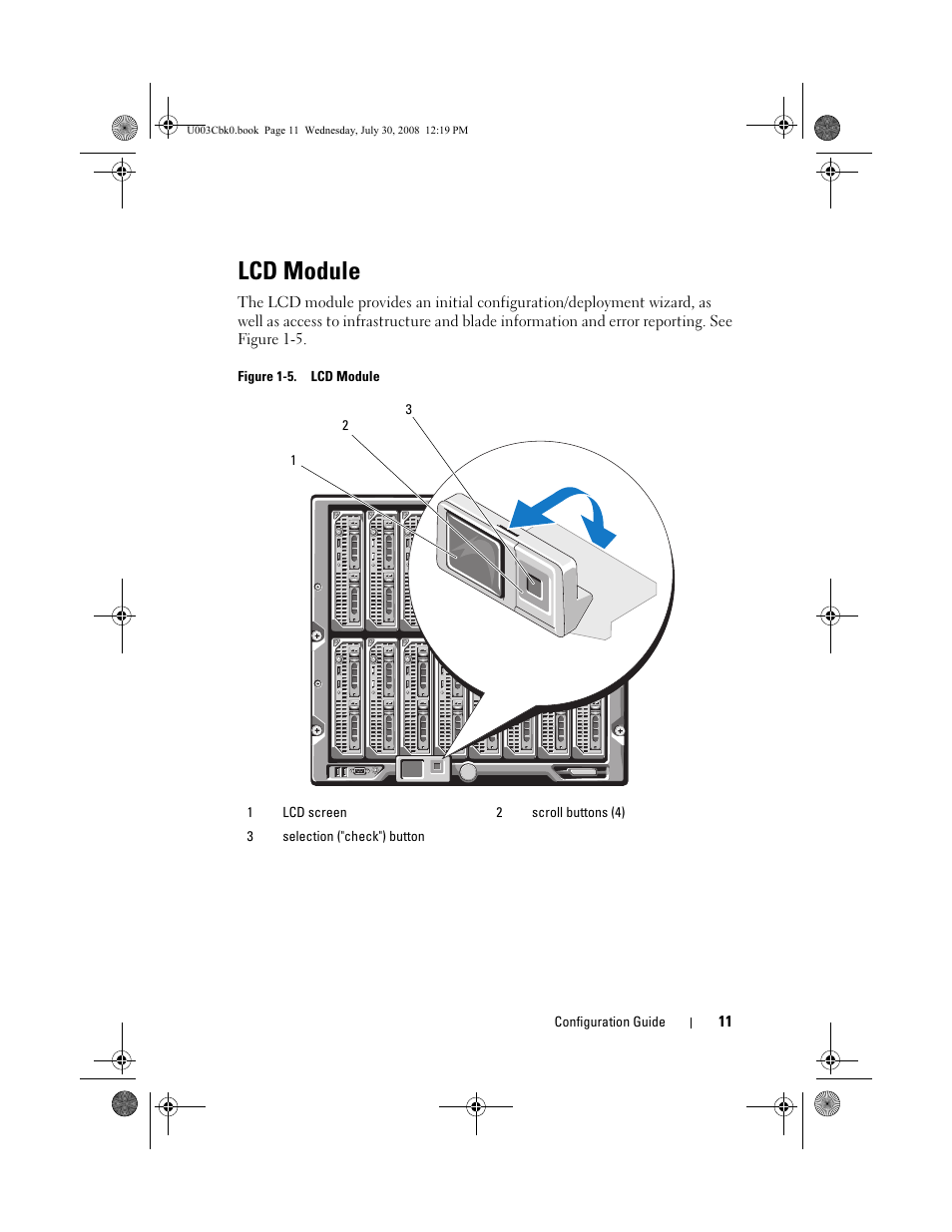 Lcd module, Figure 1-5. lcd module | Dell PowerEdge M805 User Manual | Page 13 / 232