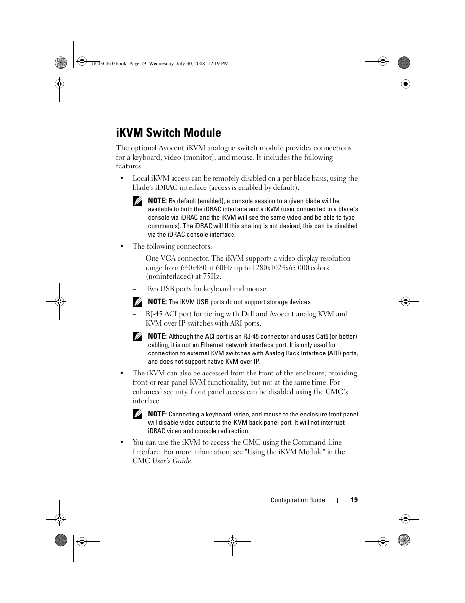 Ikvm switch module | Dell PowerEdge M805 User Manual | Page 21 / 232