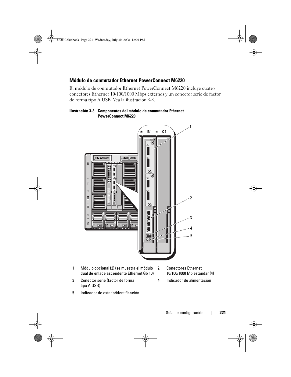 Módulo de conmutador ethernet powerconnect m6220 | Dell PowerEdge M805 User Manual | Page 223 / 232