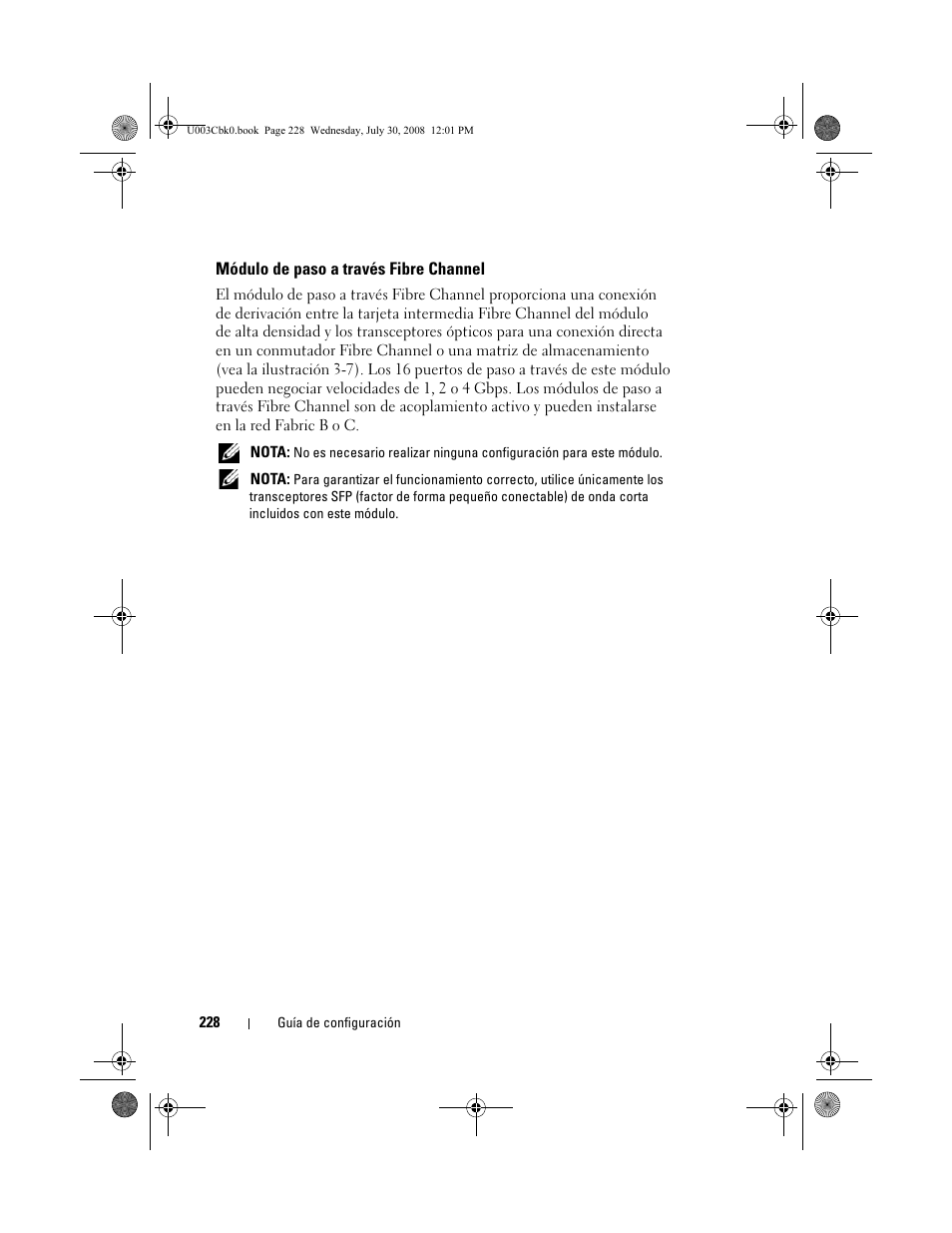 Módulo de paso a través fibre channel | Dell PowerEdge M805 User Manual | Page 230 / 232
