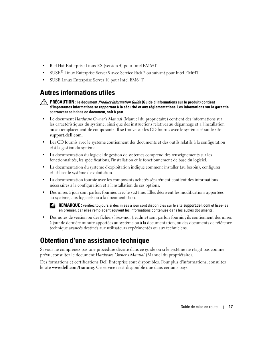 Autres informations utiles, Obtention d'une assistance technique | Dell POWEREDGE 840 User Manual | Page 19 / 50