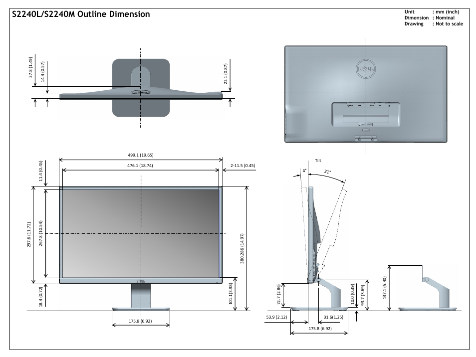 Dell S2240L Monitor User Manual | 1 page