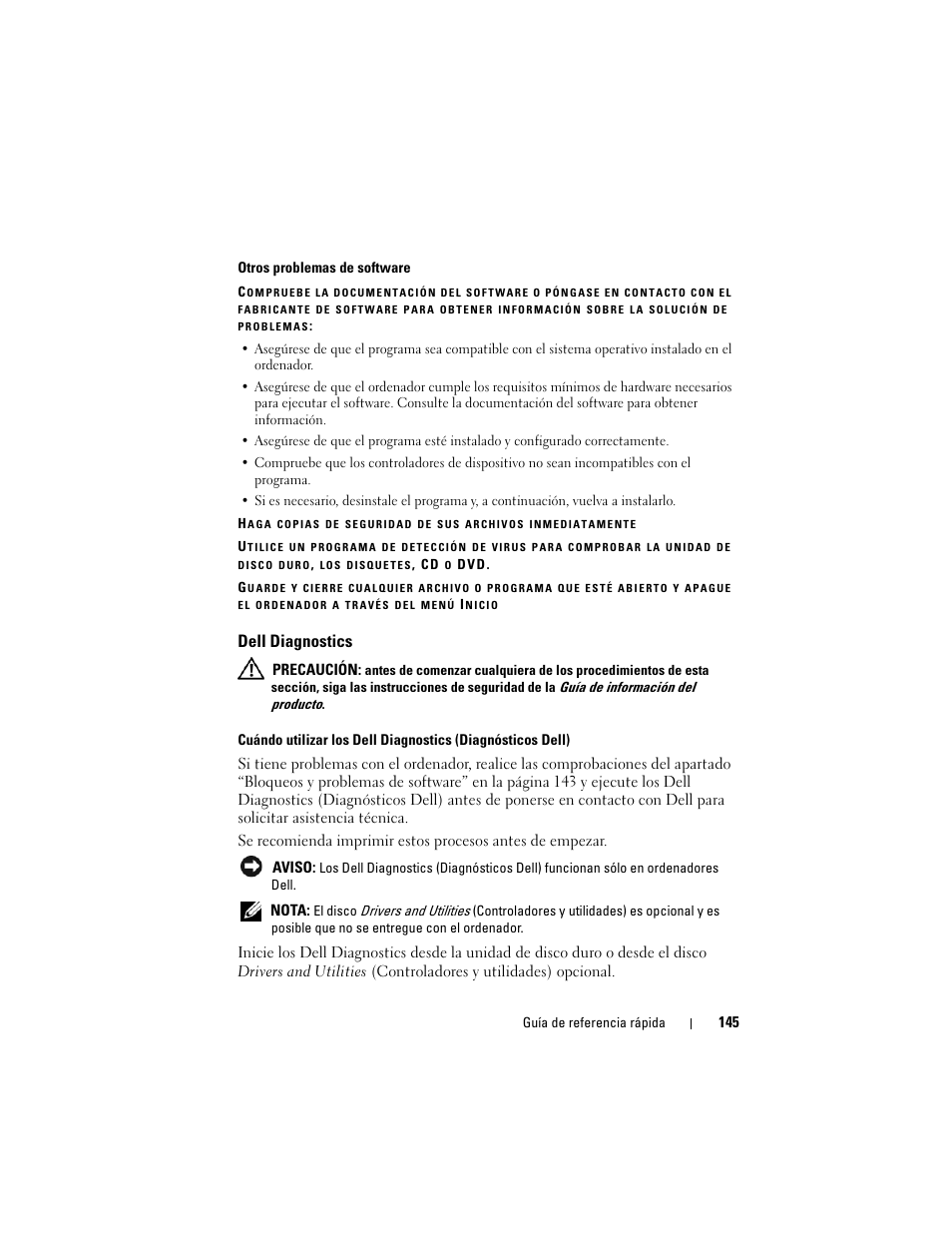 Dell diagnostics | Dell Latitude D530 (Early 2008) User Manual | Page 145 / 154
