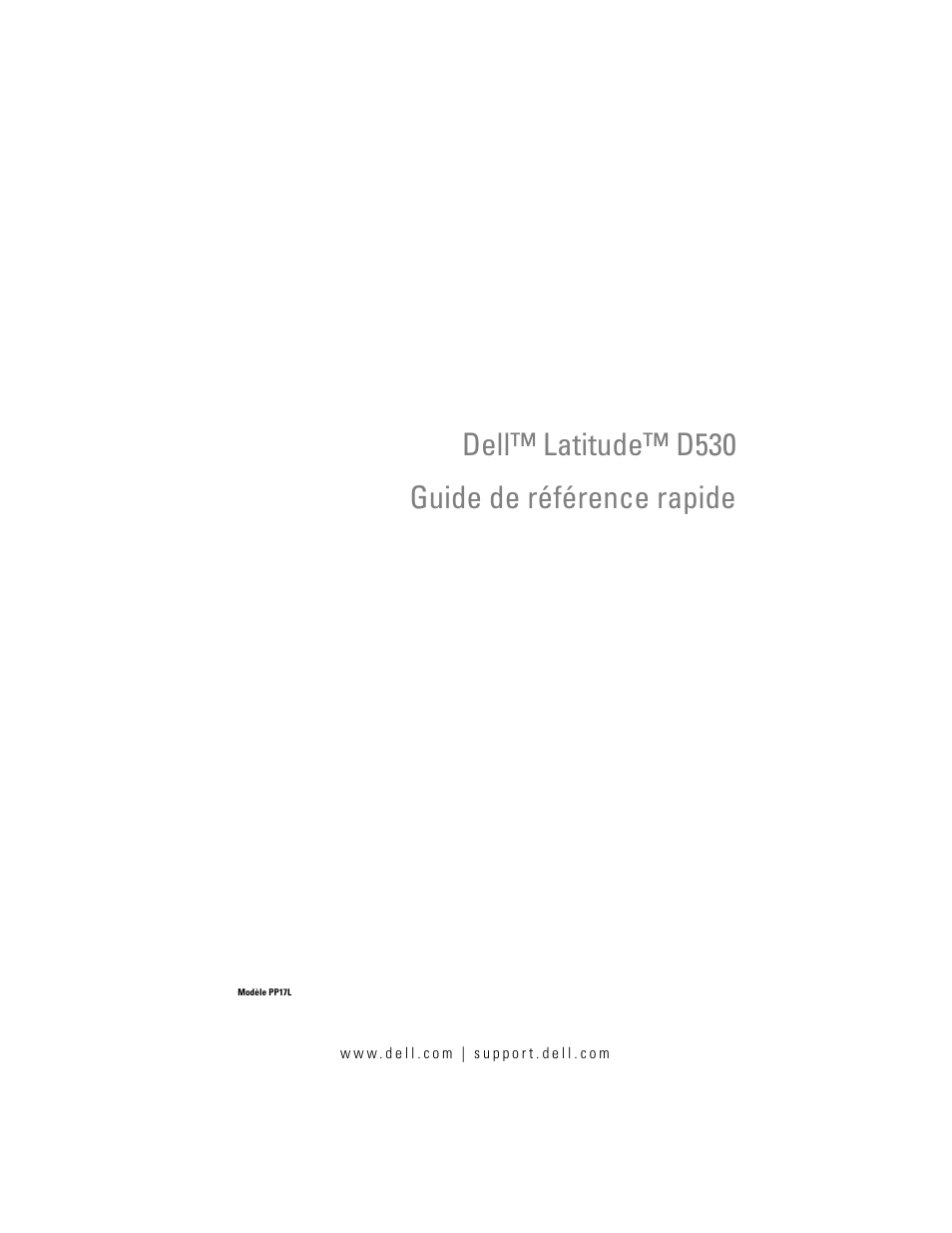 Guide de référence rapide, Dell™ latitude™ d530 guide de référence rapide | Dell Latitude D530 (Early 2008) User Manual | Page 39 / 154