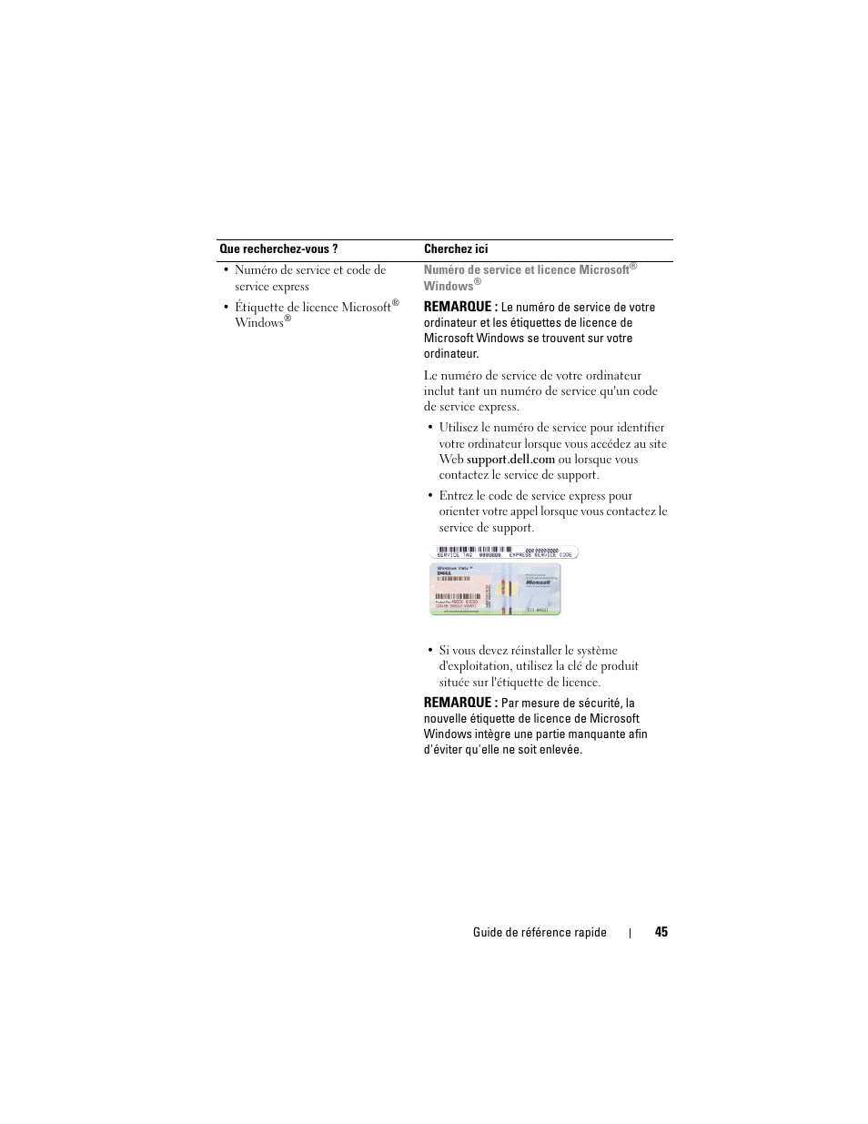 Dell Latitude D530 (Early 2008) User Manual | Page 45 / 154