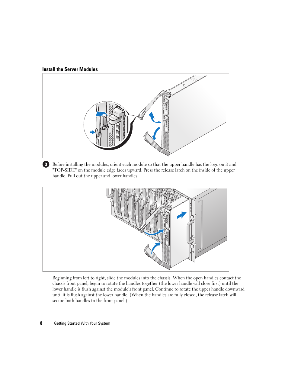 Install the server modules | Dell POWEREDGE 1955 User Manual | Page 10 / 74