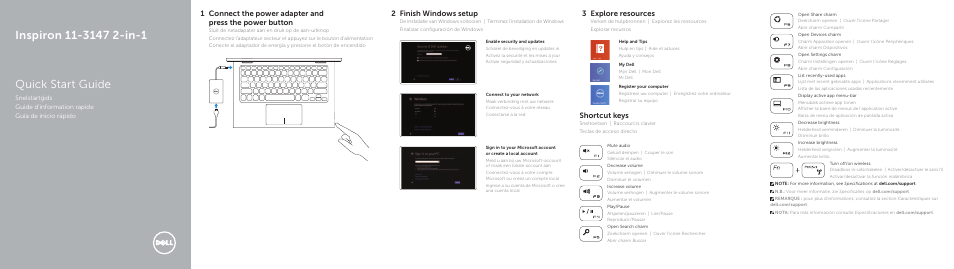 Dell Inspiron 11 (3147, Mid 2014) User Manual | 2 pages