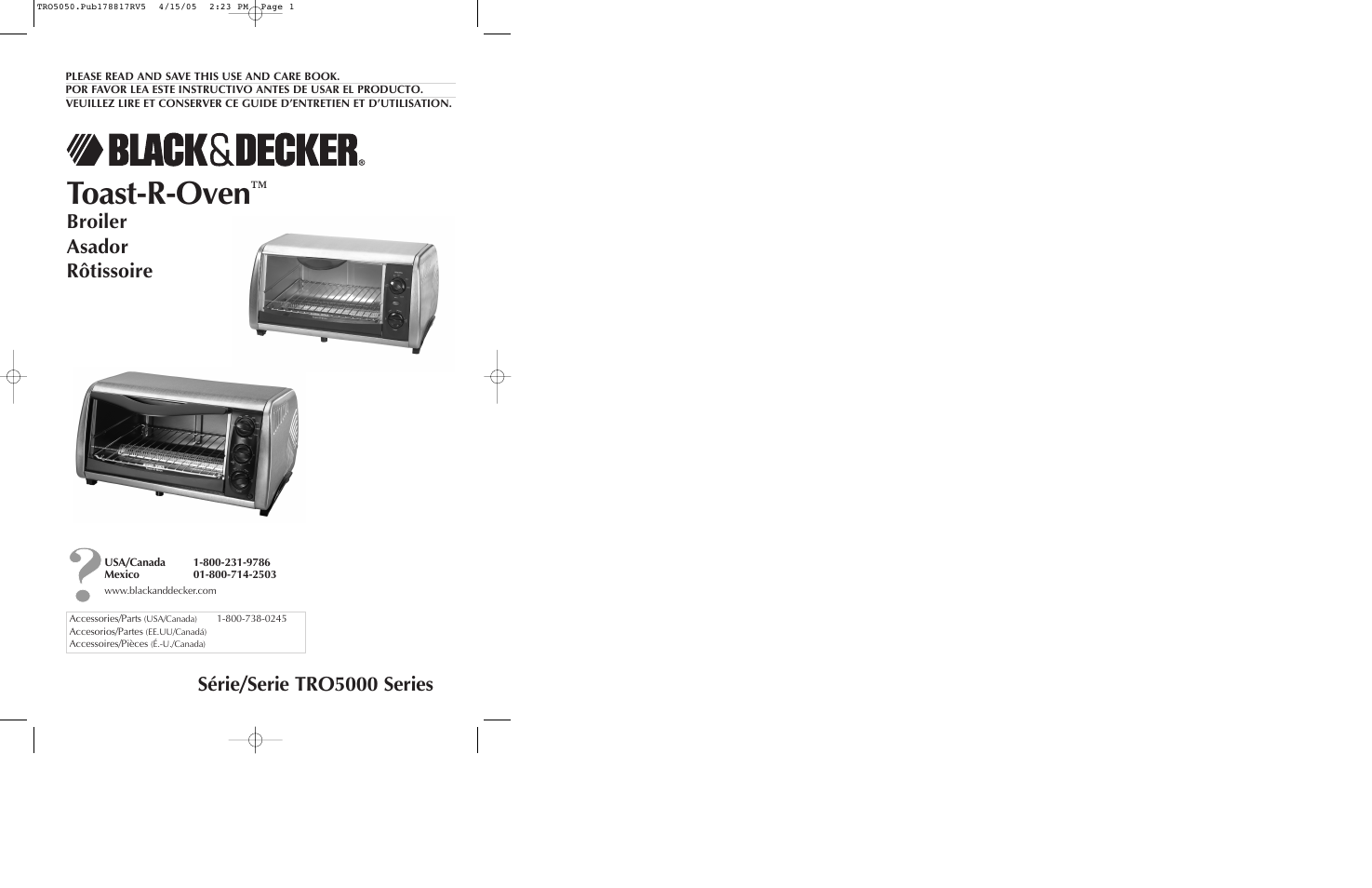 Black & Decker TRO5050 User Manual | 17 pages