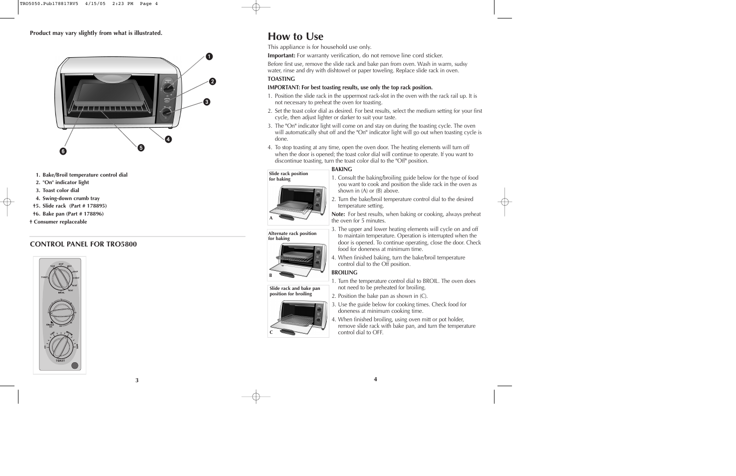 How to use | Black & Decker TRO5050 User Manual | Page 3 / 17