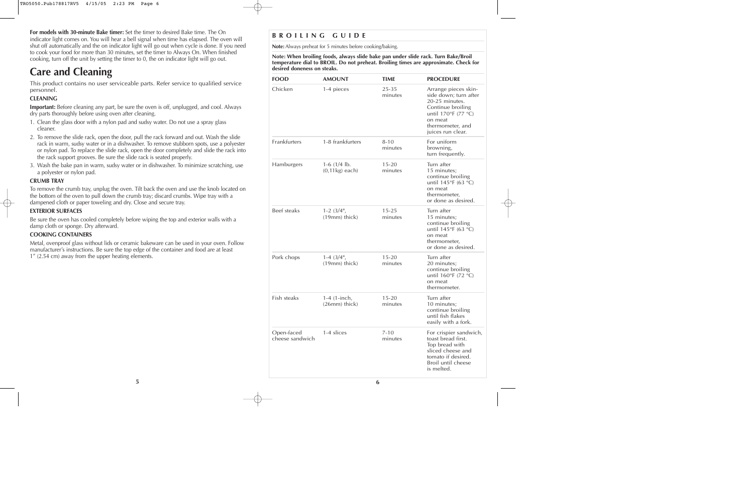 Care and cleaning | Black & Decker TRO5050 User Manual | Page 4 / 17