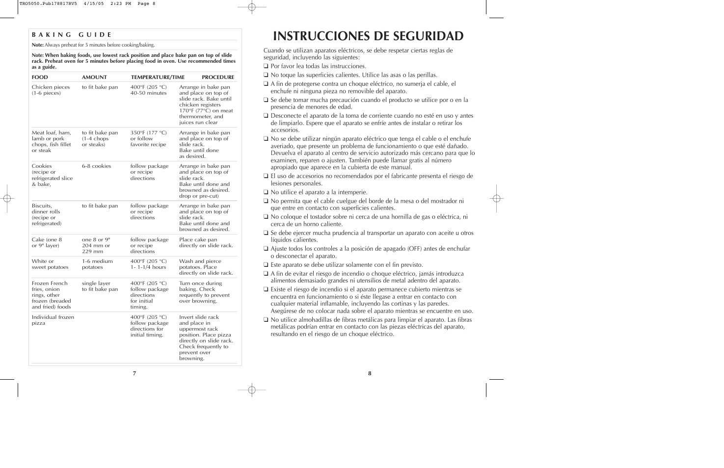 Instrucciones de seguridad | Black & Decker TRO5050 User Manual | Page 5 / 17