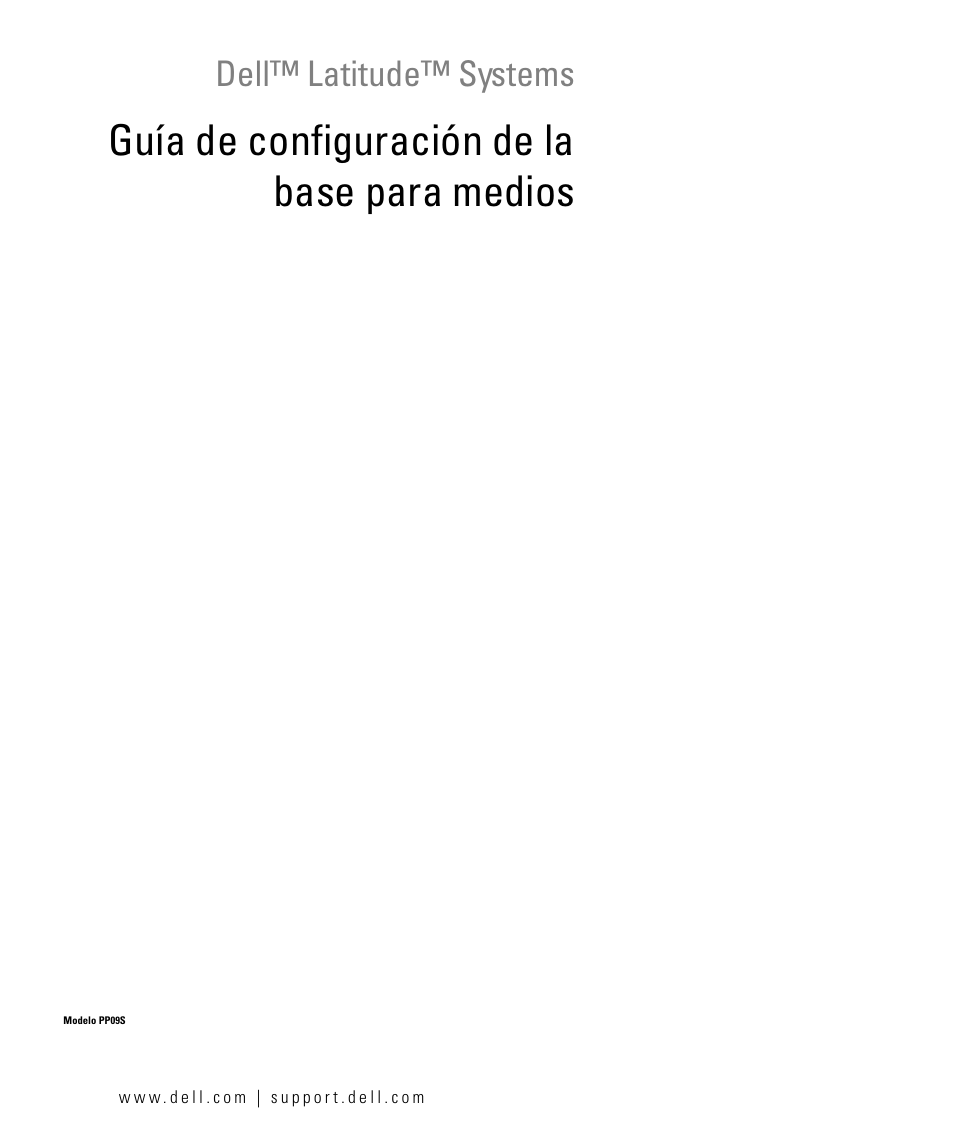 Guía de configuración de la base para medios, Dell™ latitude™ systems | Dell Latitude D420 User Manual | Page 77 / 98