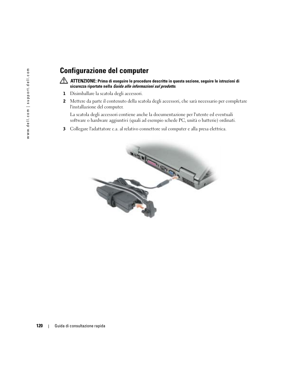 Configurazione del computer | Dell Latitude D610 User Manual | Page 120 / 168