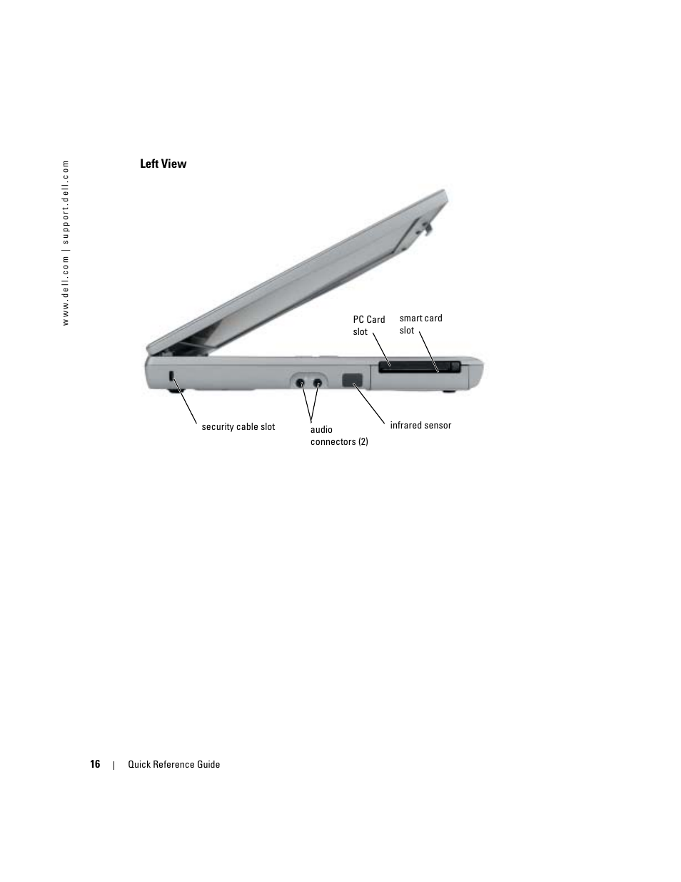 Left view | Dell Latitude D610 User Manual | Page 16 / 168