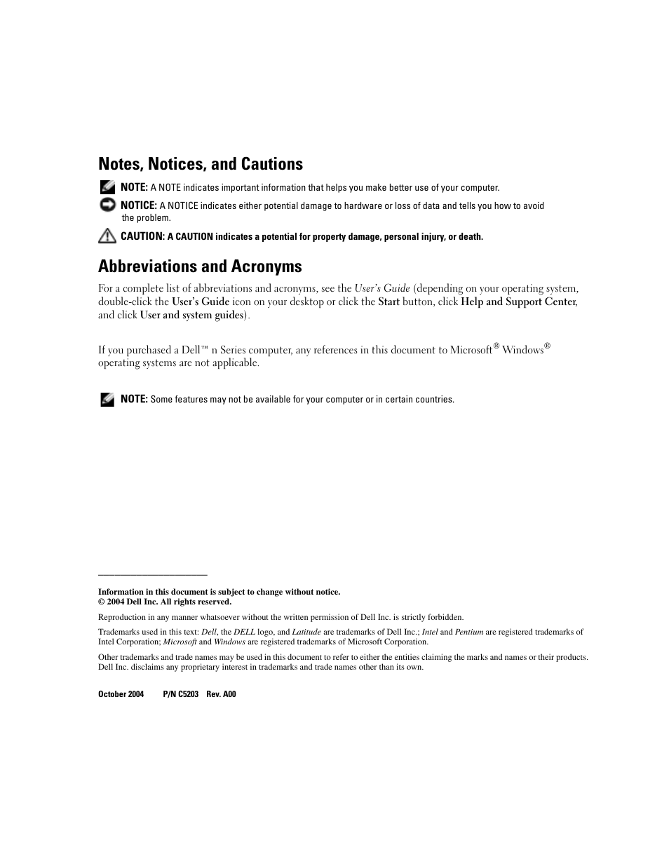 Abbreviations and acronyms | Dell Latitude D610 User Manual | Page 2 / 168