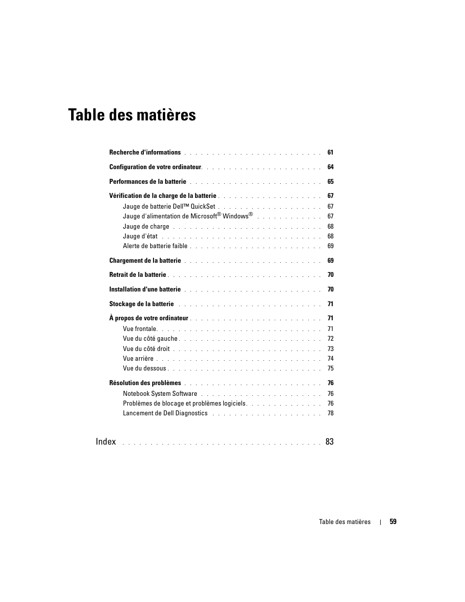 Dell Latitude D610 User Manual | Page 59 / 168