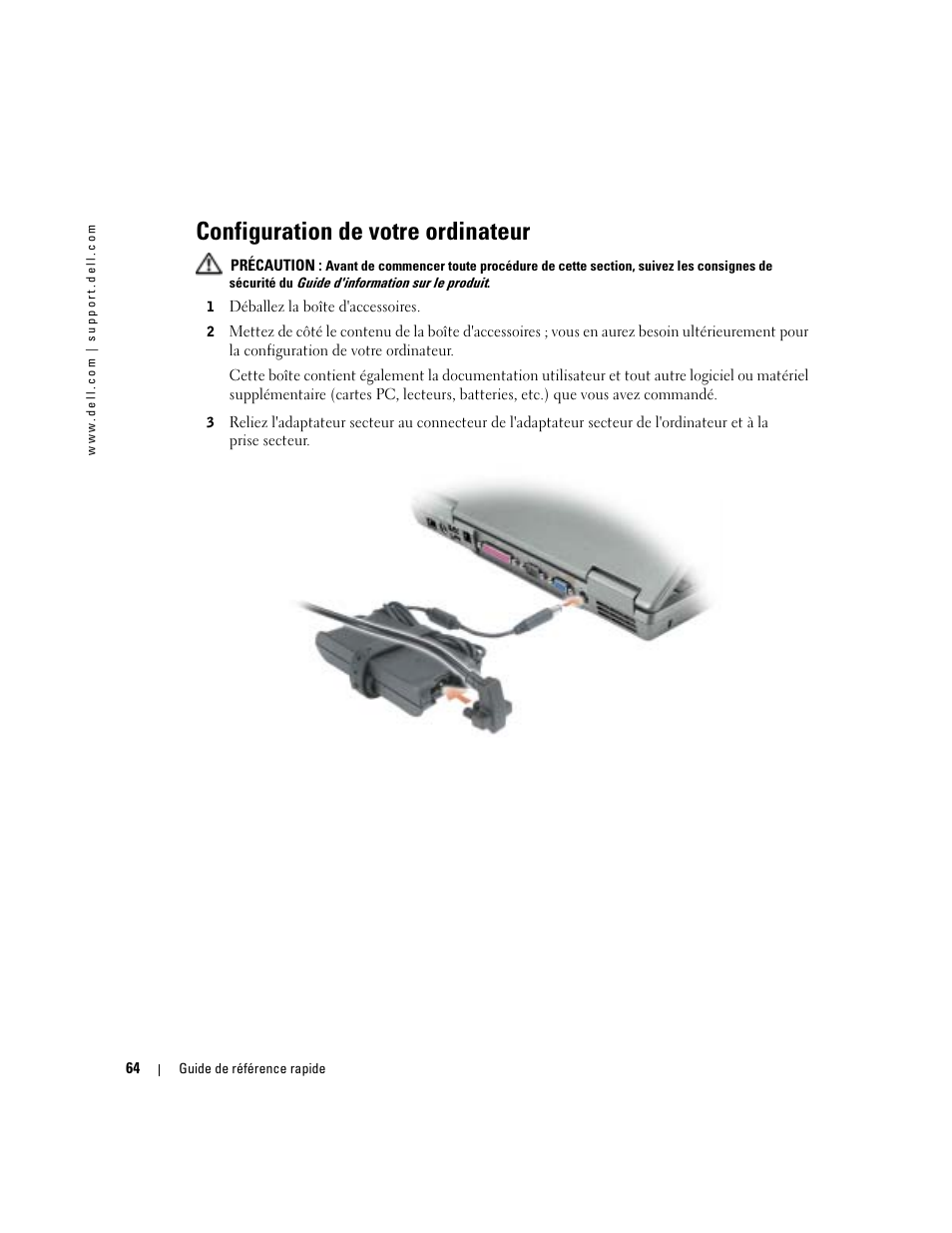 Configuration de votre ordinateur | Dell Latitude D610 User Manual | Page 64 / 168