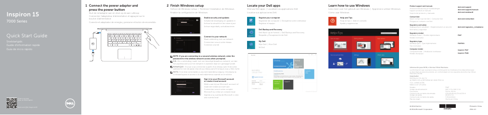 Dell Inspiron 15 (7548, Late 2014) User Manual | 2 pages