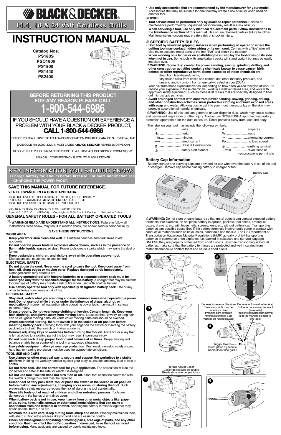 Black & Decker PS1440 User Manual | 6 pages