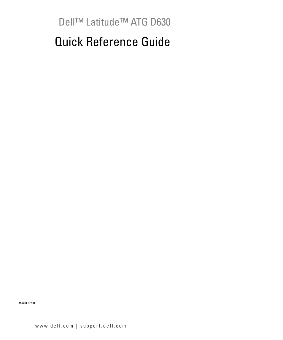 Dell Latitude D630 ATG (Mid 2007) User Manual | 98 pages