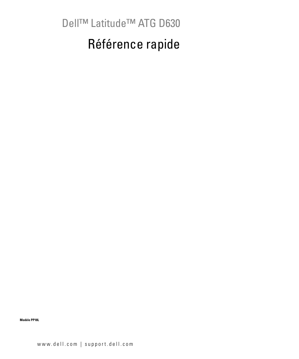 Référence rapide, Dell™ latitude™ atg d630 | Dell Latitude D630 ATG (Mid 2007) User Manual | Page 25 / 98