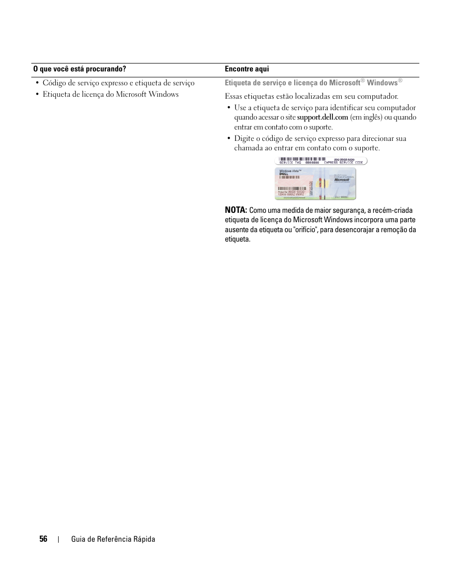 Dell Latitude D630 ATG (Mid 2007) User Manual | Page 56 / 98