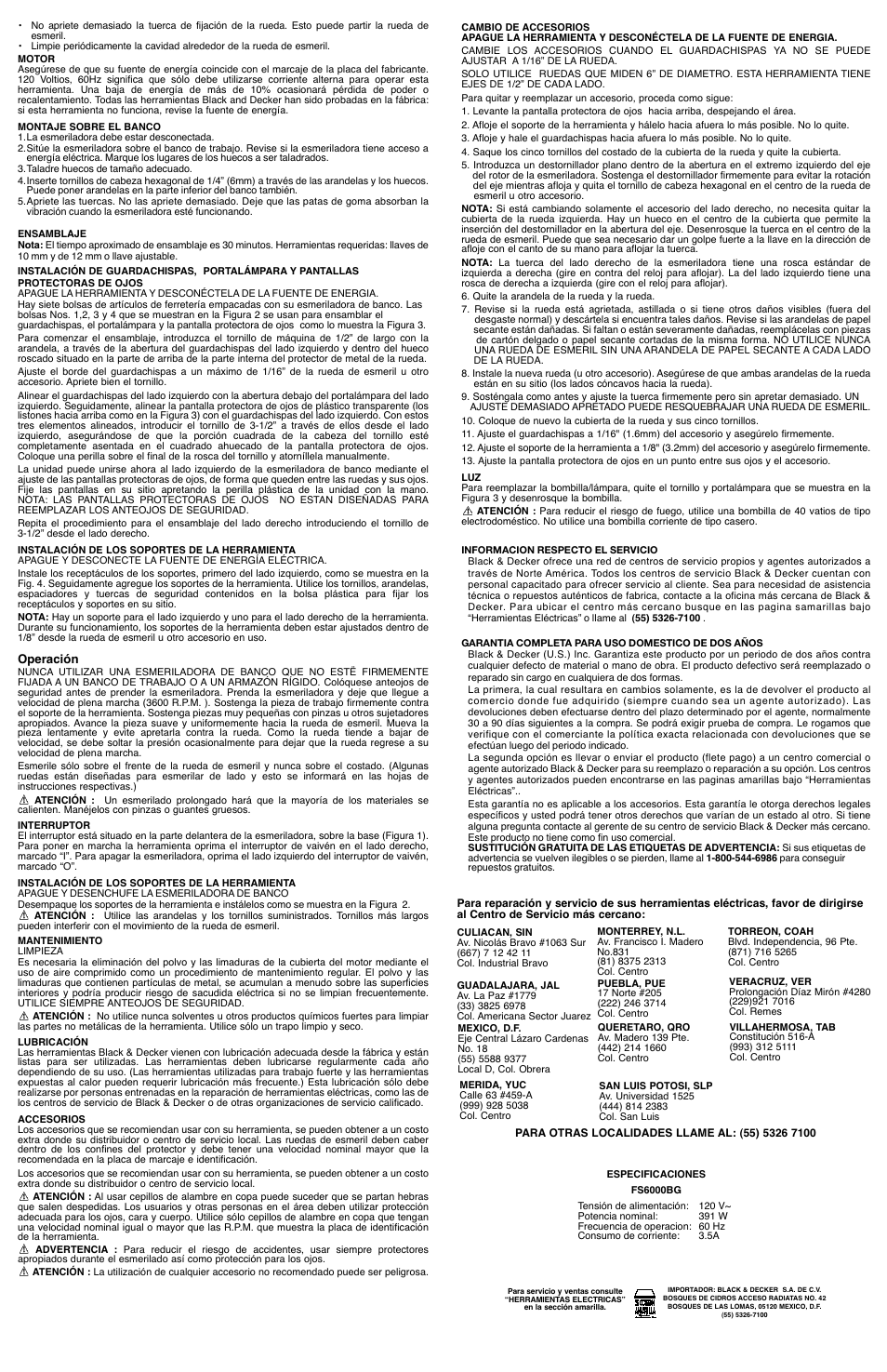 Black & Decker Fire Storm FS6000BG User Manual | Page 5 / 5