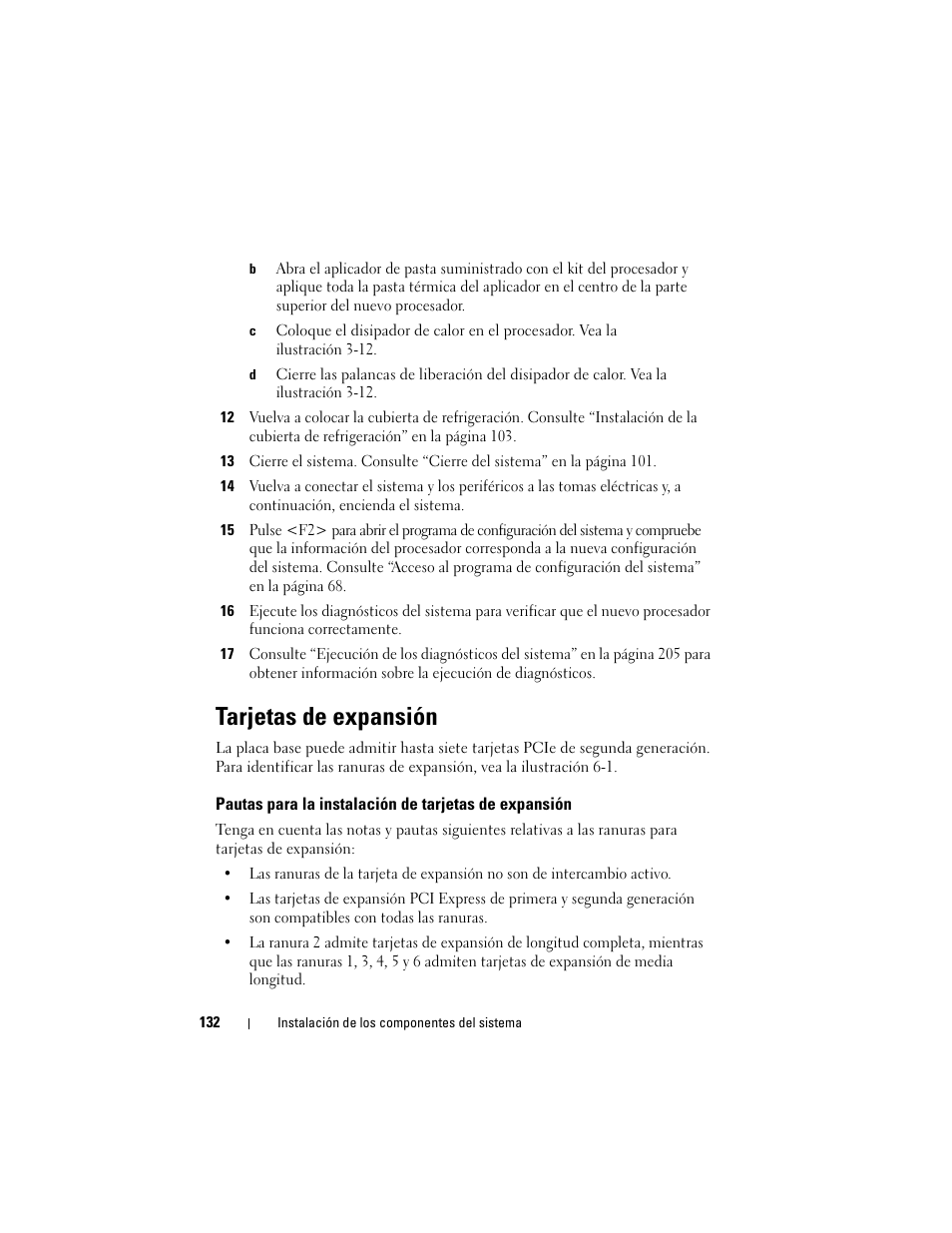 Tarjetas de expansión | Dell PowerEdge T710 User Manual | Page 132 / 238