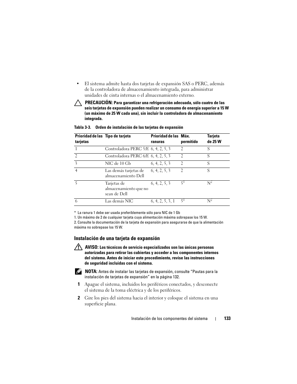 Instalación de una tarjeta de expansión | Dell PowerEdge T710 User Manual | Page 133 / 238