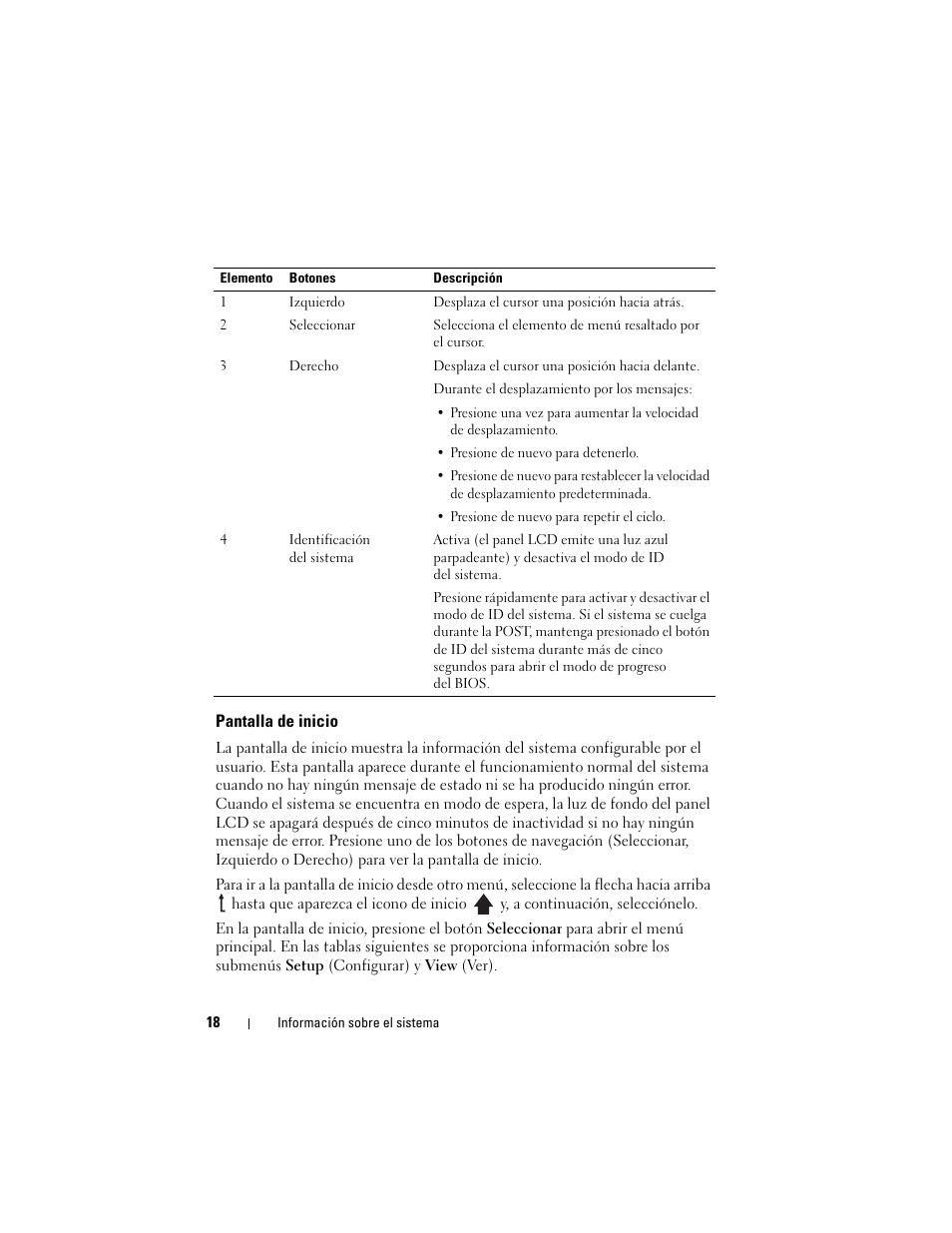 Pantalla de inicio | Dell PowerEdge T710 User Manual | Page 18 / 238