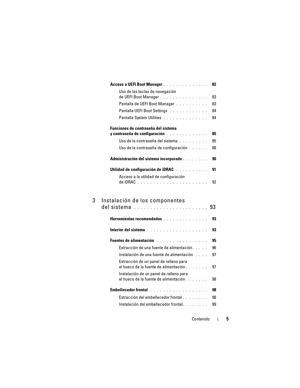 3instalación de los componentes del sistema | Dell PowerEdge T710 User Manual | Page 5 / 238