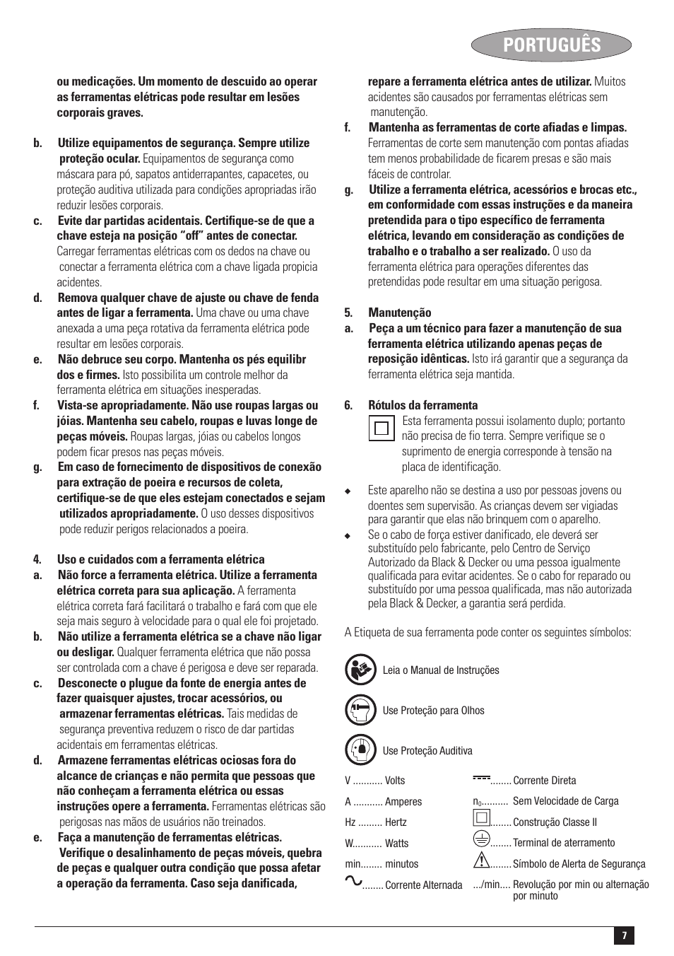 Português | Black & Decker KR55CRE User Manual | Page 7 / 12