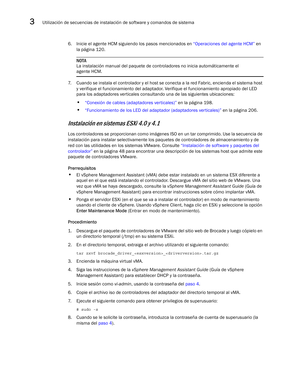 Detallados en, Instalación en sistemas esxi 4.0 y 4.1 | Dell Brocade Adapters User Manual | Page 140 / 294