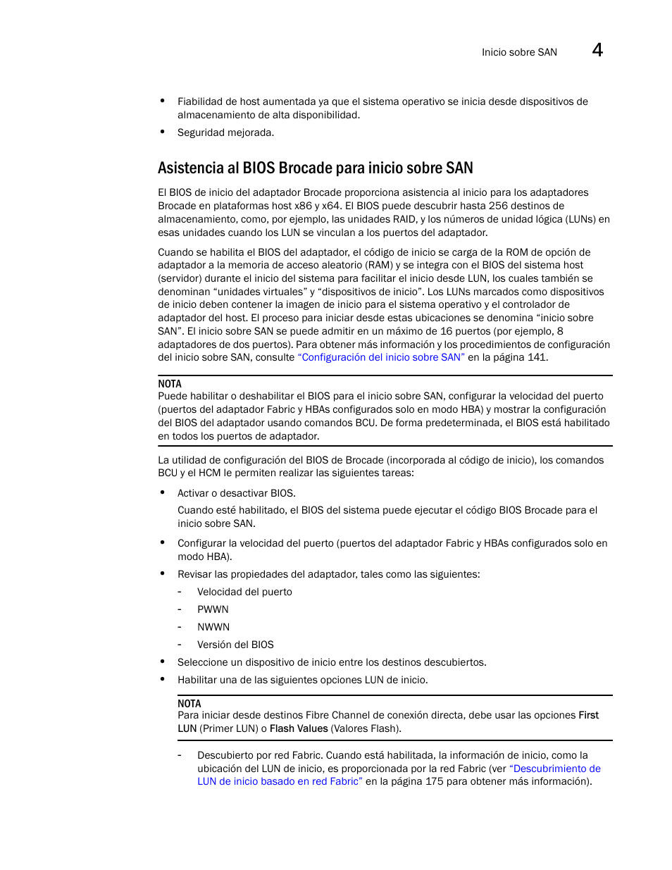 Asistencia al bios brocade para inicio sobre san | Dell Brocade Adapters User Manual | Page 169 / 294