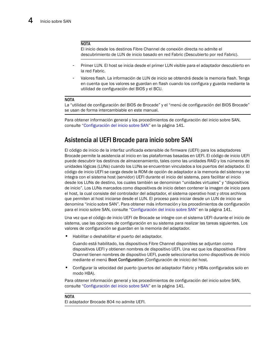Asistencia al uefi brocade para inicio sobre san | Dell Brocade Adapters User Manual | Page 170 / 294