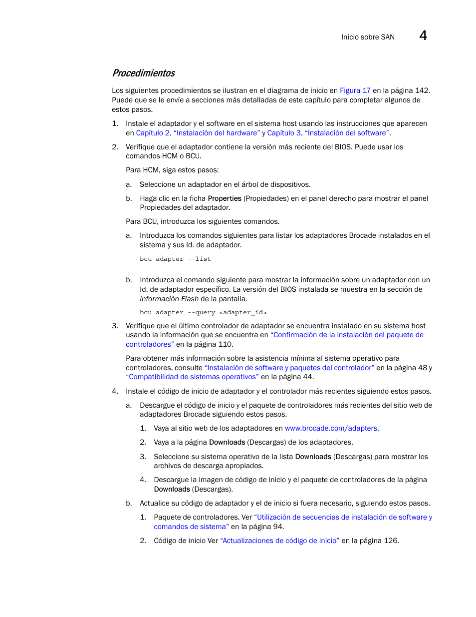 Procedimientos, En la | Dell Brocade Adapters User Manual | Page 175 / 294