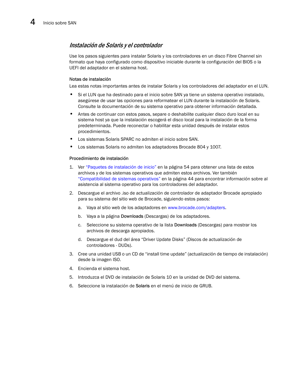 Instalación de solaris y el controlador | Dell Brocade Adapters User Manual | Page 200 / 294