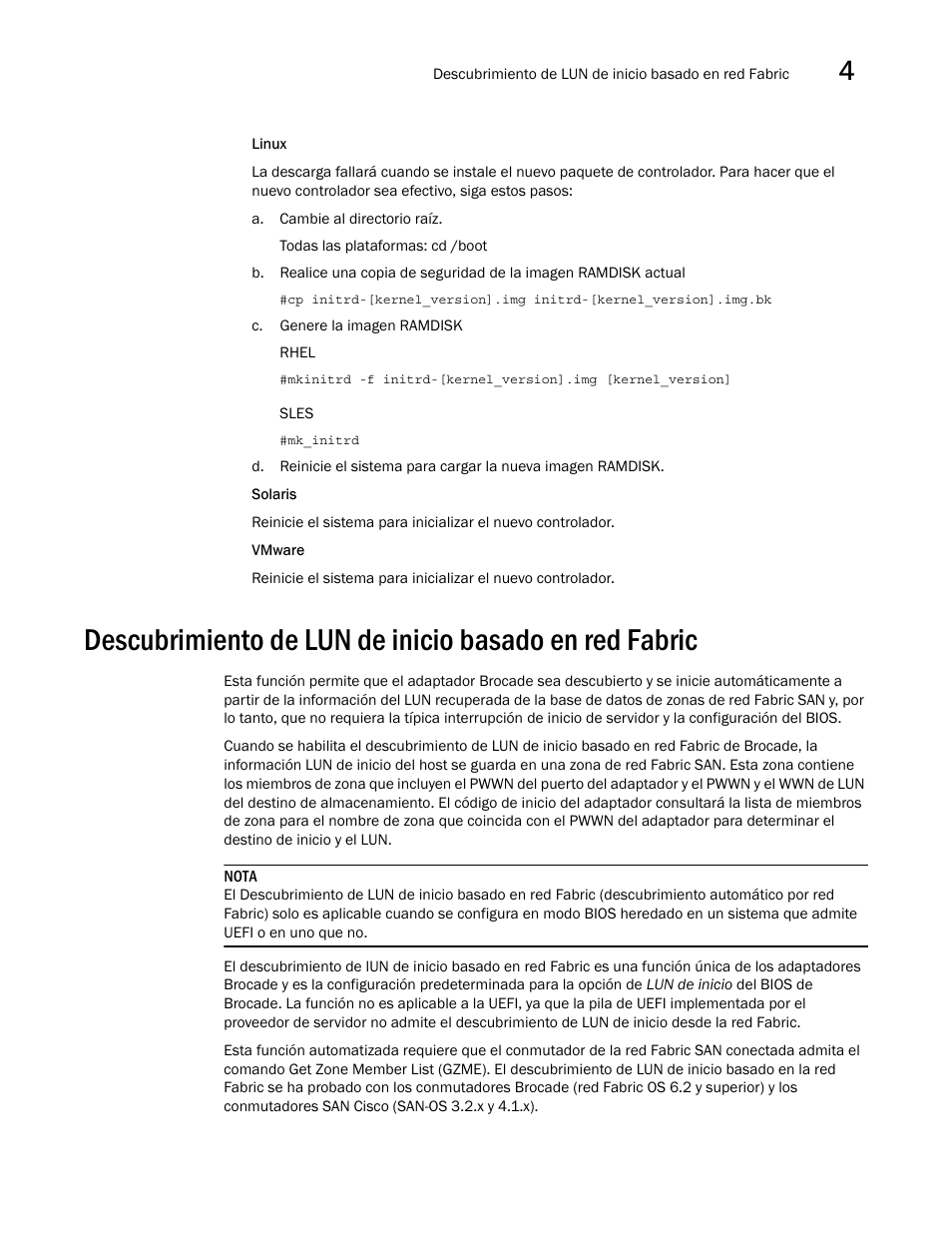 Descubrimiento de, Lun de inicio basado en red fabric, Descubrimiento de lun de inicio basado en | Red fabric, Descubrimiento de lun de inicio basado en red, Fabric | Dell Brocade Adapters User Manual | Page 207 / 294
