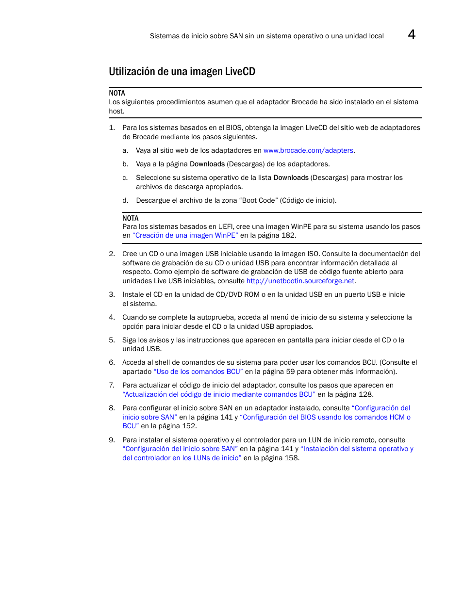 Utilización de una imagen livecd | Dell Brocade Adapters User Manual | Page 213 / 294