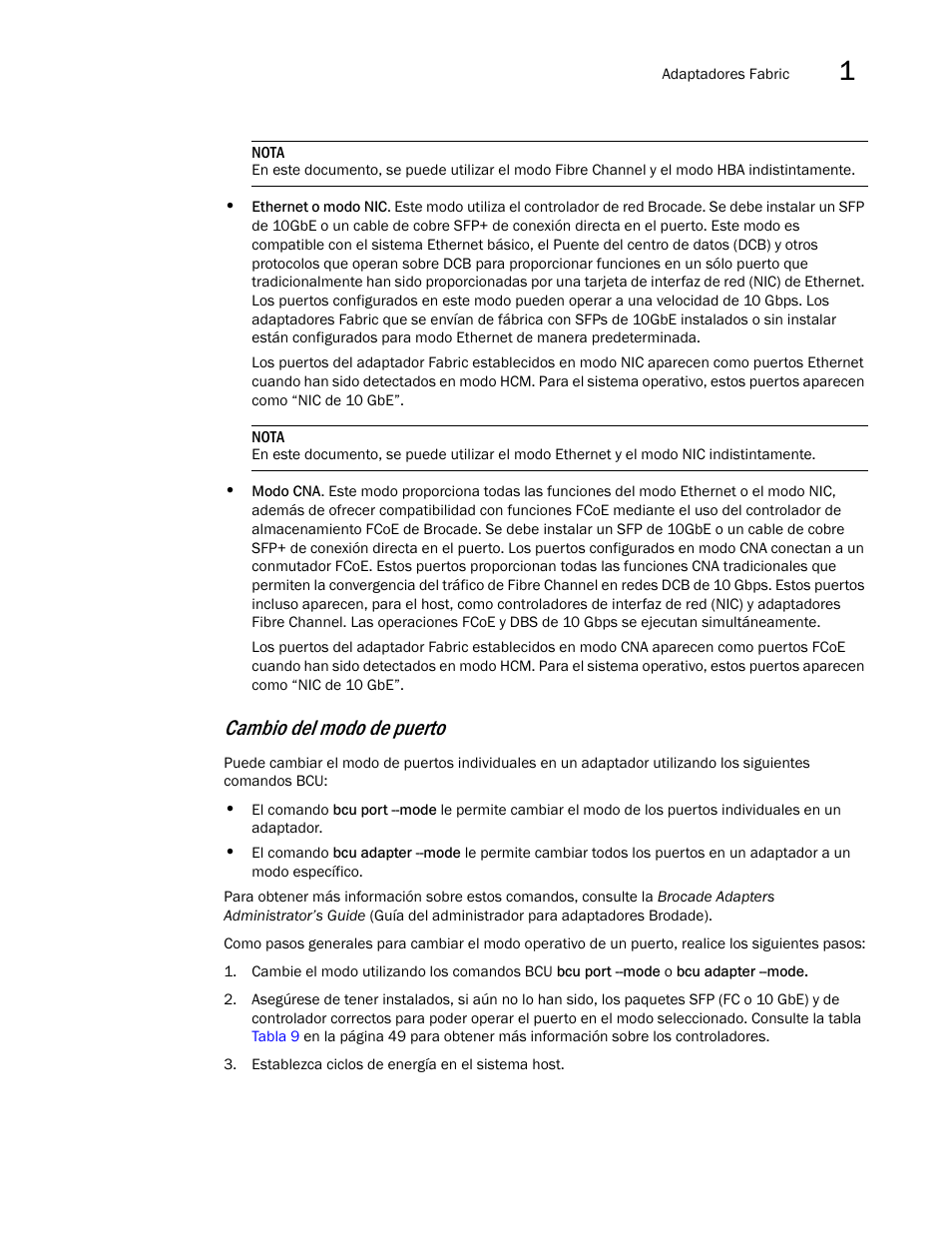 Cambio del modo de puerto | Dell Brocade Adapters User Manual | Page 33 / 294